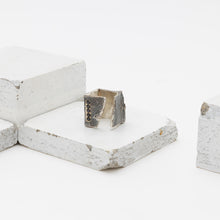 Load image into Gallery viewer, BROKEN PARED RING - Oxidised Silver & Black Sapphires