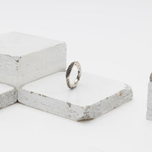 Load image into Gallery viewer, CARTE RING - Oxidised Silver & Black Sapphires