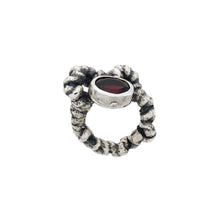 Load image into Gallery viewer, SOLMU RING - Oxidised Silver & Garnet