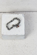 Load image into Gallery viewer, SOLMU DOUBLE RING - Oxidised Silver & Garnet