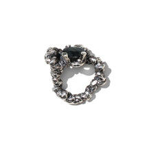 Load image into Gallery viewer, SOLMU RING - Oxidised Silver & Cloudy Sapphire