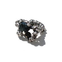 Load image into Gallery viewer, SOLMU RING - Oxidised Silver & Cloudy Sapphire