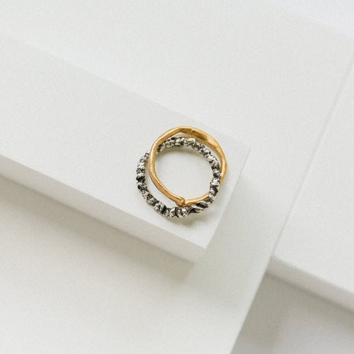 ZINKIR RING - Two Piece Silver & 14k Gold