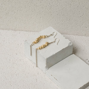 SOLMU DROP EARRINGS - Gold Vermeil, Silver & Diamonds