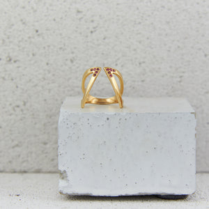 c/o CLAAVI RING - Gold Vermeil & Pink Tourmaline
