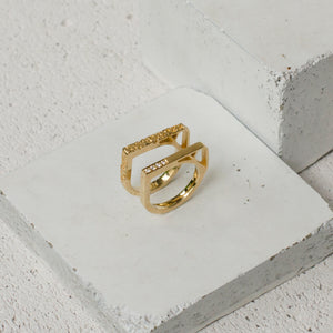 KIREA RING SET - 18k Gold & Pave Diamonds