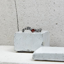 Load image into Gallery viewer, SOLMU DOUBLE RING - Oxidised Silver &amp; Garnet